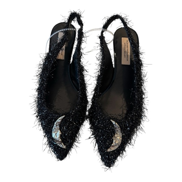 Antonio Melani x Elizabeth Damrich Moon Boucle Frayed Detail Slingback Pumps 6M - Picture 5 of 14